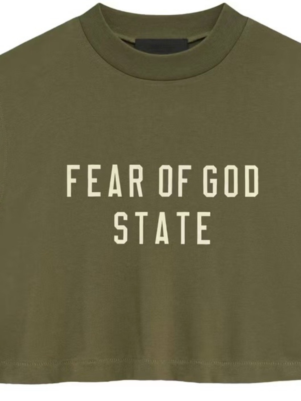 Fear of God Olive Logo Short Sleeve Tee